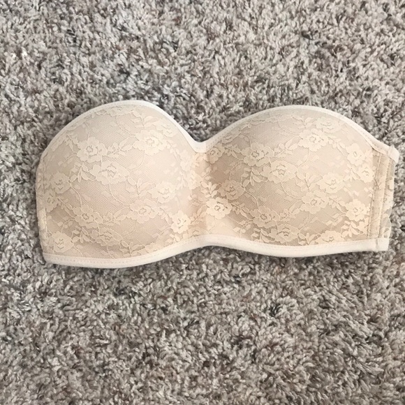 VS PINK Strapless Cream Bra - Picture 1 of 1